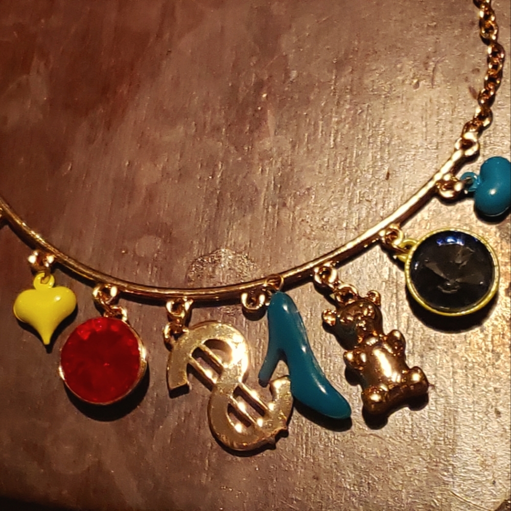 Betsey Johnson Nostalgic Charm Necklace.